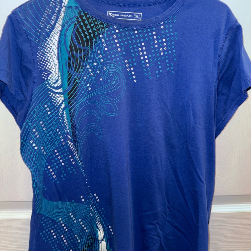 Tek Gear Blue Graphic Short Sleeve T-Shirt - Picture 2 of 3